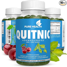 Load image into Gallery viewer, Pure Health Brands Quit-NIC, Quit Smoking Gummies, with Ashwagandha Plus Zen Calming QUITNIC to Help Stop Smoking Gummies, All-Natural - Nicotine Free - Non-GMO, Vegan. 60 Gummies, Value Pack
