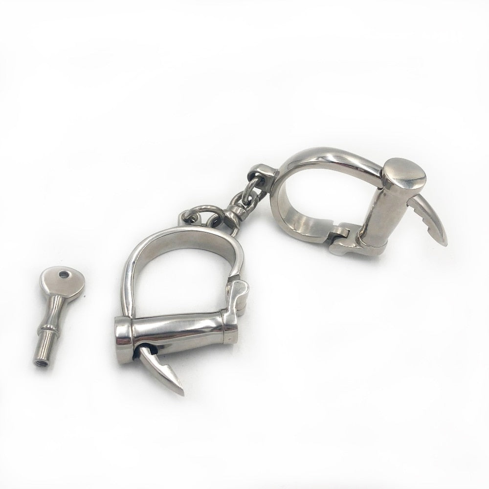 Black emperor SM toys， new stainless steel unisex horseshoe handcuffs adult fun couple supplies exquisite alternative